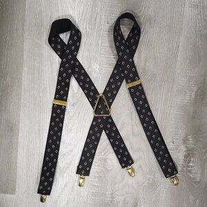 CAS W-Germany Black & Burgundy Diamond Pattern Suspenders